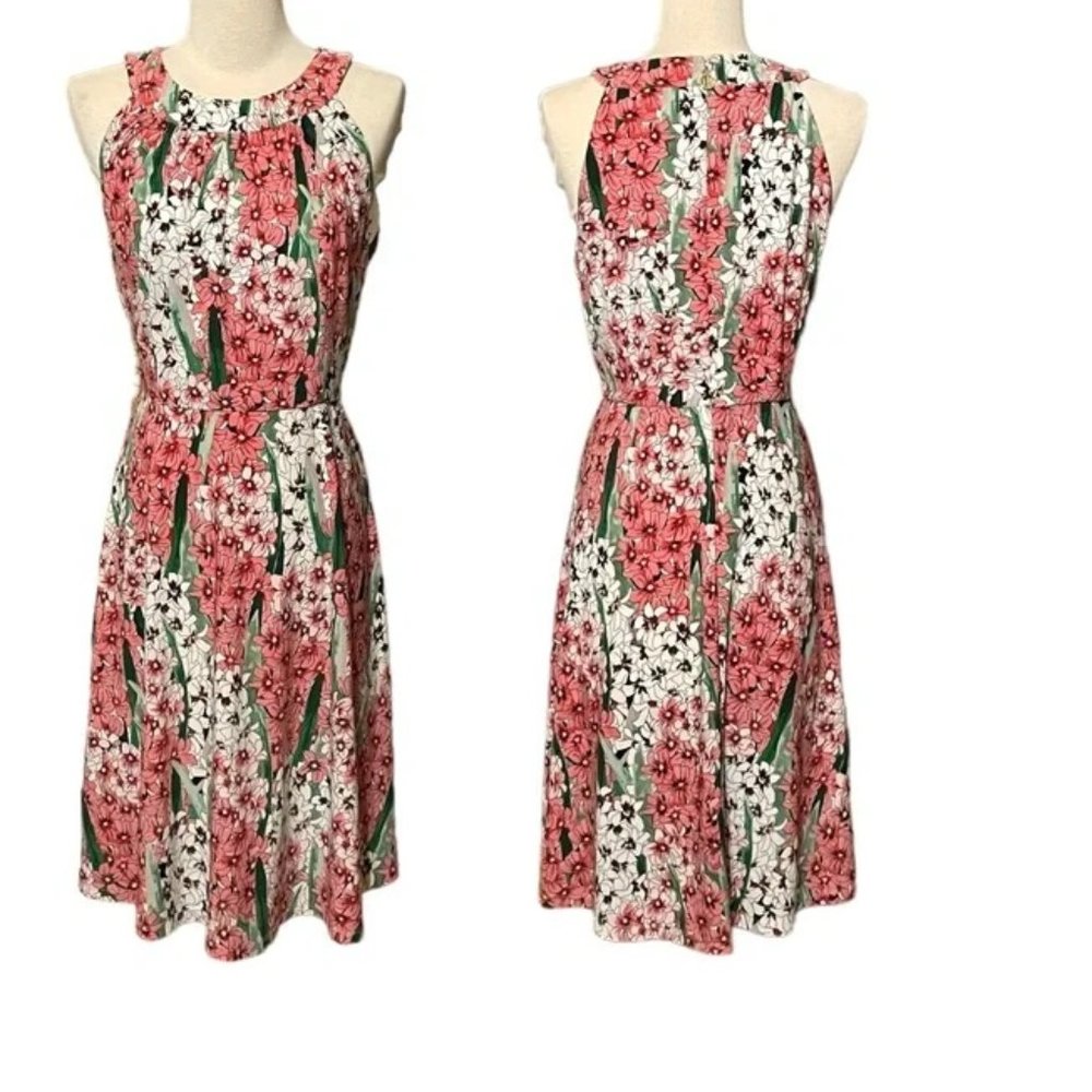 Women's Pink Floral Size 8 Halter Front Dress Tommy Hilfiger